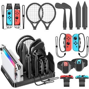 Switch Sports Accessories Kit with Storage Station - Compatible with Switch/OLED & Joy-con, Ideal for Family Sports Party Game Organization for Nintendo Switch Interactive Gaming Figures in Saudi Arabia