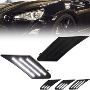 مصابيح علامة جانبية متتابعة LED لعام 2013-2016 SCION FR-S ، 2013-2021 Suba-Ru Brz ، 2017-2021 Toyo-Ta 86 ، مصابيح العلامة الجانبية المدخنة للعدسة ، مصابيح إشارة LED الأمامية الأمامية ، 2 PCS