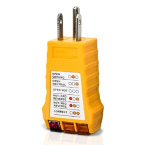 اختبار GFC Outlet مع شاشة LCD ملونة ، اختبار 120 فولت AC ACTER ، GFCI/Standard Outlet Plug Tester ، يكتشف أخطاء الأسلاك ، 7 مؤشرات LED ، الاستخدام المنزلي والمهني