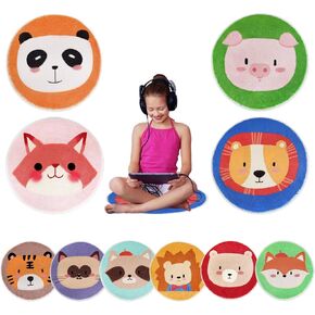 10 PCS Kids Carpet Circle Seats 16" Kids Round Animals Floor Cushions Rug Mats for Classroom Sitting School Preschool Group Activities Learning Discussions Games Playing Home Story Time