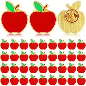 Hoteam Teacher Appreciation Gift in Bulk Teacher Apple Pins Enamel Lapel Pin Brooches for Staff Teachers Graduation Gifts