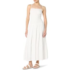 The Drop Women's Florencia Smocked Bodice Linen Maxi Dress