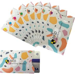 8 RFID Blocking Sleeve Credit Card Sleeves Protector Holder Anti RFID Identity Theft Protection Slim Fit Wallet/Purse(Yellow)