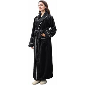 ZBR Plush Long Robes Womens Soft Warm Fleece Bathrobe Fuzzy Robe
