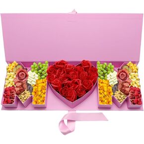 ZIJRXQ Empty Mother's Day MOM Cardboard Letter Fillable Box Floral Sweets Gifts Decorative Box(Pink MOM)