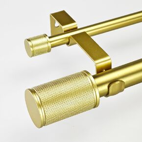 قضبان الستار الذهب 1-1/8 بوصة مع قضبان الستار المزدوجة من 72-144 ''
