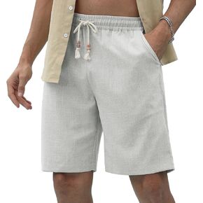 Sailwind Men’s Linen Shorts Casual Drawstring Summer Beach Shorts