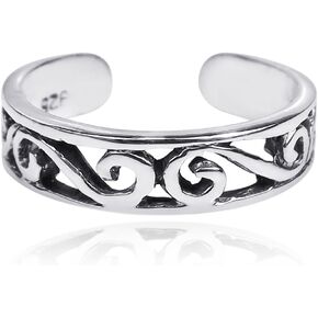 AeraVida Balinese Celtic Swirls in 925 Sterling Silver Adjustable Band Ring | Vintage Unique Accessory