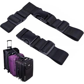 2 Pack Add a Bag Luggage Strap Heavy Duty Suitcase Belt Adjustable Buckle Luggage Connector Nylon Travel Attachment Strap Essentials for Women Men Handbag Backpack Bag Accessories