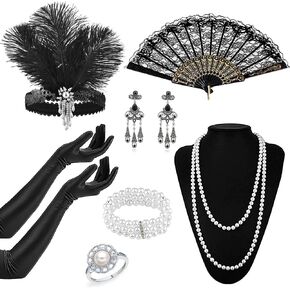 مجموعة إكسسوارات الزعنفة في عشرينيات القرن العشرين ، مجموعة Great Gatsby Accessories مجموعة موضوعية من 20