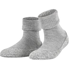 FALKE Women's Cosyshoe Slipper Socks, Cozy Warm, Merino Wool, Thick House Socks for Winter and Fall, Grips On Sole, Grey (Light Grey 3400), 8-9, 1 Pair