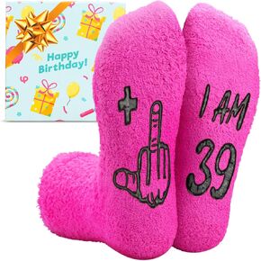 ZENO Birthday Gifts for Women - 40th Birthday Socks for 40 Year Olds - Funny Socks for 39+ Year Old