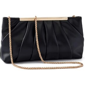 Clutch Purse Dressy Pleated Formal Evening Bag Simple Classy Handbag for Women