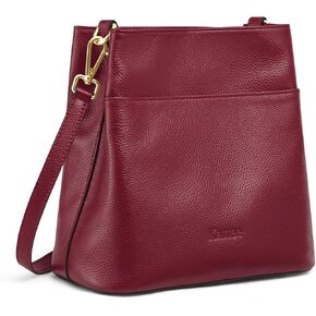 Kattee Leather Handbags for Women, Soft Shoulder Tote Crossbody Purses Bucket Bags with 2 Straps