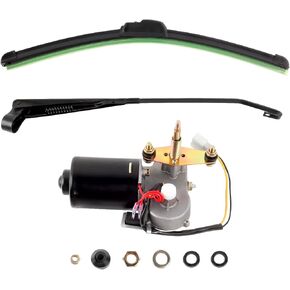 UTV الزجاج الأمامي مجموعة ممسحة كهربائية Universal Motor Motor Kit 12V متوافق مع Polaris Ranger RZR Can Am Maverick X3 Commander Defender Pioneer Golf Cart 90 درجة محرك