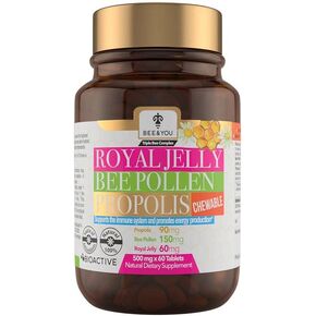 Bee and You Royal Jelly Tablet ، Propolis Extract ، حبوب اللقاح النحل ، الأطعمة الطبيعية بنسبة 100 ٪ ، مكملات الدعم النقي للغاية ، ومكمل الدعم المناعي ، تحسين الطاقة ، التركيز ، مضادات الأكسدة ، الطازجة ، Keto ، Paleo ، خالية من الغلوتين | 60CT