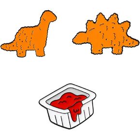 Dinosaur Chicken Nugget Enamel pin for Women Men Lapel Brooch Badge Pin for Backpack Bag