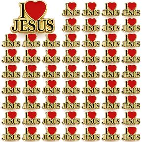 I Love Jesus Religious Lapel Pin Bulk Jesus Christian Enamel Bible Verses Pins Badges Metal Badge Brooch Set for Appreciation Religious Gifts