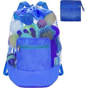 حقيبة لعبة شاطئية invoda mesh backpack حقيبة منظمات قابلة للطي قشرة قابلة للضبط حقيبة سعة كبيرة للسباحة (زرقاء+وردي+أسود+أخضر)