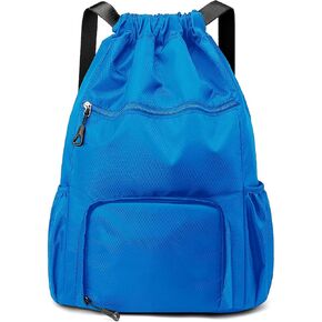 Sports Drawstring Backpack Gym Sack with Shoe Compartment, Durable Oxford Fabric, Wet-Proof Pocket, Water-Resistant Cinch Bag for Men & Women, Foldable & Spacious Athletic Sackpack for Travel Fitness in Saudi Arabia