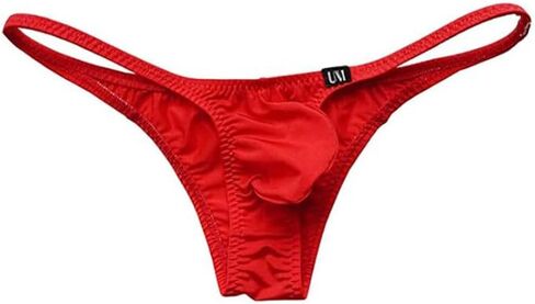COMLIFE Men's Fashion Ice Silk Breathable Thong Low Waist Solid Color Printed Underwear in Kuwait