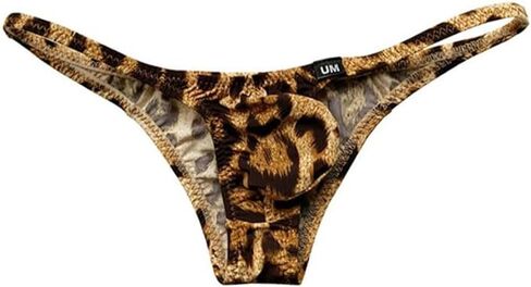 COMLIFE Men's Fashion Ice Silk Breathable Thong Low Waist Solid Color Printed Underwear in Kuwait