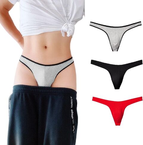 رجال القطن ثونغ انخفاض y-back g-string دعم الملابس الداخلية 3 حزمة in Kuwait