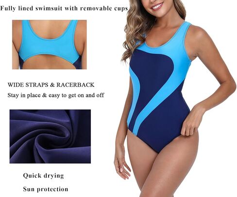 المرأة الرياضية واحدة قطعة واحدة من ملابس السباحة المتسابقين في التدريب التنافسي بدلة الاستحمام in Kuwait