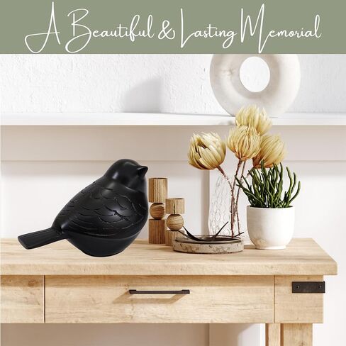 Black Bird Urn – Small Keepsake Cremation Urn for Human or Pet Ashes, Premium Quality Memorial for Beloved Pets & Loved Ones, Durable Solid Design for Women in Saudi Arabia