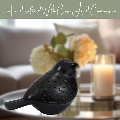 Black Bird Urn – Small Keepsake Cremation Urn for Human or Pet Ashes, Premium Quality Memorial for Beloved Pets & Loved Ones, Durable Solid Design for Women in Saudi Arabia