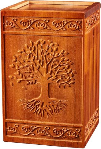 Nyutu Urn for Ashes Adult Male, 10" Height Large Wooden Urns for Human Ashes Made by Aluminum Alloy, Decorative Funeral Burial Cremation Urns for Man/Dad/Father/Brother/Grandpa in Saudi Arabia