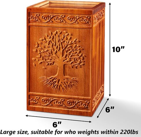 Nyutu Urn for Ashes Adult Male, 10" Height Large Wooden Urns for Human Ashes Made by Aluminum Alloy, Decorative Funeral Burial Cremation Urns for Man/Dad/Father/Brother/Grandpa in Saudi Arabia