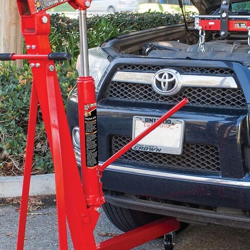 Big Red Torin Hydraulic Jack Long Ram مع مضخة مكبس مزدوجة وقاعدة Clevis (نوبات: رافعات المرآب/المتجر ، ورافعات المحرك ، والمزيد): 8TON (16000 رطل) سعة ، باللون الأحمر in Kuwait