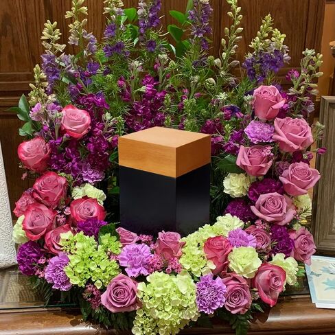 Nyutu Urn for Ashes Adult Male, 10" Height Large Wooden Urns for Human Ashes Made by Aluminum Alloy, Decorative Funeral Burial Cremation Urns for Man/Dad/Father/Brother/Grandpa in Kuwait