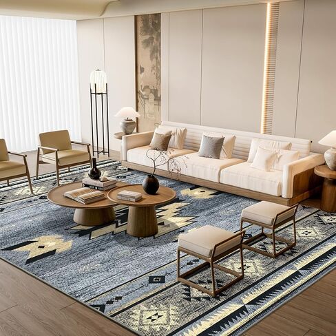 Hallway Runner Rug 2 x 4, Non-Slip Runners for Bedroom Kitchen, Accent and Tribal Style Western Area Rug, Low-Pile and Washable, Beige in Kuwait