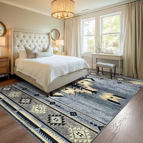 Hallway Runner Rug 2 x 4, Non-Slip Runners for Bedroom Kitchen, Accent and Tribal Style Western Area Rug, Low-Pile and Washable, Beige in Kuwait