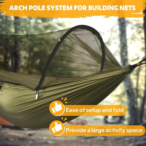 Chihee Ultra-Light Travel Camping Hammock Pop-up Net Hammock 660lbs Load Capacity,Breathable,Quick-Drying Parachute Nylon 2 Premium Carabiners,2 Tree Slings Included for Outdoor Backpacking Hiking in Kuwait