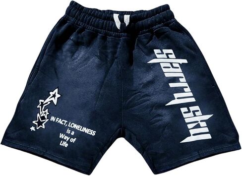 Gorglitter Men's Star Graphic Y2K Shorts Letting Sampretr in Kuwait