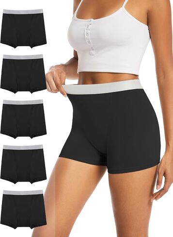 TIICHOO Period Underwear for Women Heavy Flow Leakproof Menstural Underwear Period Shorts 5 Pack in Kuwait