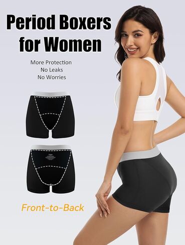 TIICHOO Period Underwear for Women Heavy Flow Leakproof Menstural Underwear Period Shorts 5 Pack in Kuwait