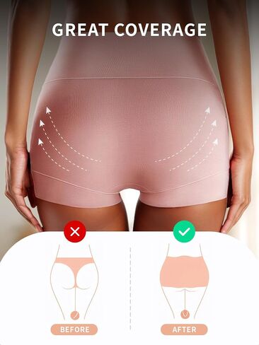 Boy Shorts Underwear for Women High Waisted Cotton Panties Boxer Briefs No Show Under Dress in Saudi Arabia