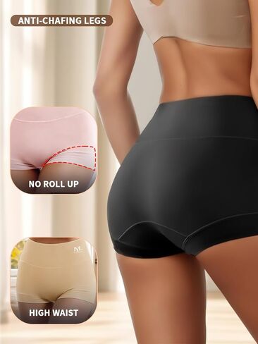 Boy Shorts Underwear for Women High Waisted Cotton Panties Boxer Briefs No Show Under Dress in Saudi Arabia