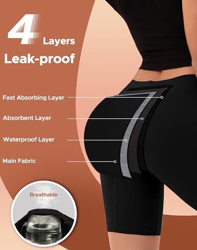 INNERSY Women's Period Underwear Heavy Flow Leakproof Boyshorts Menstrual Panties in Kuwait