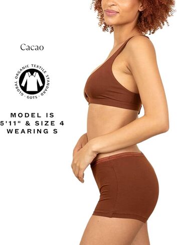 Subset Women's Organic Cotton Mid-Rise Shortie 3-Pack, All-Day Comfort, Boy Shorts, Soft & Breathable in Kuwait