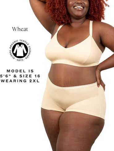 Subset Women's Organic Cotton Mid-Rise Shortie 3-Pack, All-Day Comfort, Boy Shorts, Soft & Breathable in Kuwait