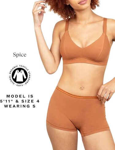 Subset Women's Organic Cotton Mid-Rise Shortie 3-Pack, All-Day Comfort, Boy Shorts, Soft & Breathable in Kuwait