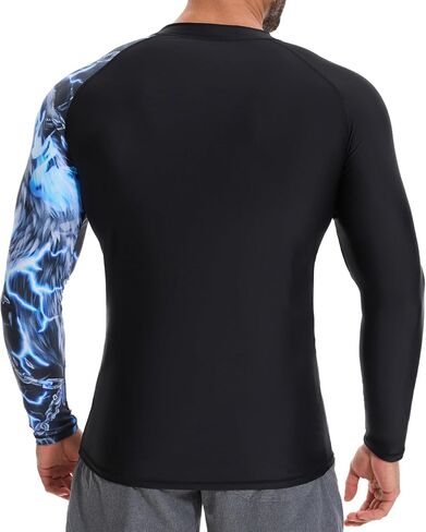 MISS MOLY Men's Long Sleeve UPF 50+ Rash Guard Skins Compression Shirt UV Sun Protection Athletic Workout Rashguard in Saudi Arabia