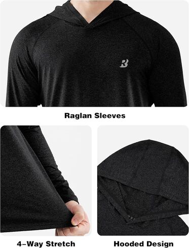 Roadbox Men's UPF 50+ Fishing Shirts, Long Sleeve UV Sun Protection SPF Hoodie, Quick Dry Swim Rash Guard for Outdoor Hiking in Saudi Arabia