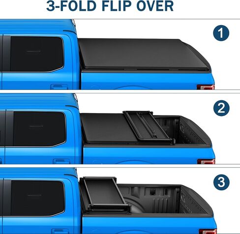 Soft Tri-Fold Truck Bed Tonneau Cover Compatible with 2007-2023 Chevy Silverado GMC Sierra 5.8FT Bed in Saudi Arabia