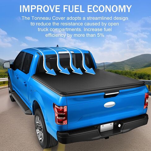Soft Tri-Fold Truck Bed Tonneau Cover Compatible with 2007-2023 Chevy Silverado GMC Sierra 5.8FT Bed in Saudi Arabia